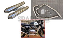 Royal Enfield GT and Interceptor 650cc SS LH-RH Exhaust Header Pipe with Silencer Polished
